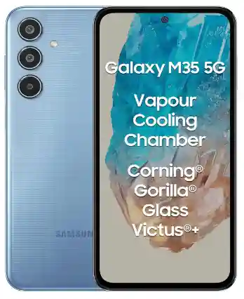  Samsung Galaxy M35 5G (DayBreak Blue,6GB RAM,128GB Storage) Without Charger